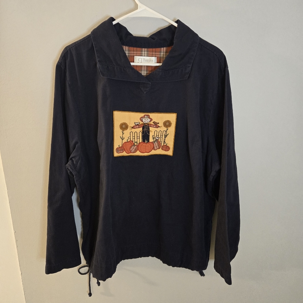 Cj Banks Fall Scarecrow Medium Patch Long Sleeve … - image 1
